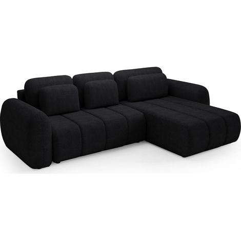 3-Sitzer-Wende- und -Schlaf-Ecksofa mit Truhe Cesar Schwarz