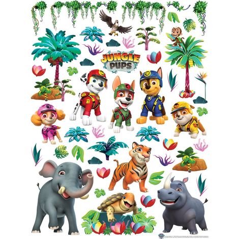 Stickers géants Pat'Patrouille - Jungle Pups  - 65 CM x 85 CM
