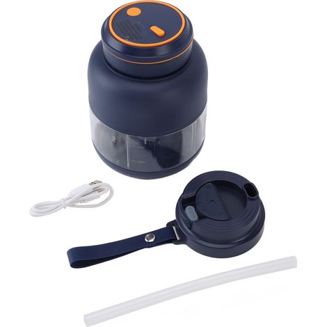 Mélangeurs portables mélangeur de fruits à main USB Rechargeable mélangeur personnel presse-agrumes tasse étanche puissant mélange bleu (1/5)