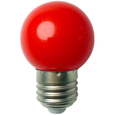 Paquet de 10 ampoules LED B22 3 W, ampoules à baïonnette de couleur, mini ampoules globe G45, rouge vert bleu orange jaune pour mariage, Halloween, Noël (rouge) (1/3)