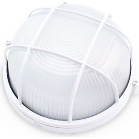 Applique rotonda in alluminio con griglia BIANCO E27 GSC 0700783