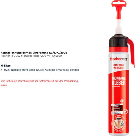 FISCHER 545860 COLLE DE MONTAGE UNIVERSELLE POUR L'INTÉRIEUR ET L'EXTÉRIEUR BLANC 200 ML FISCHERWERKE GMBH & CO. KG (1/4)
