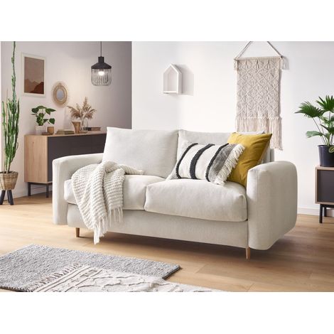BOBOCHIC - Canapé droit convertible COCOONE ouverture express  140x200 Beige