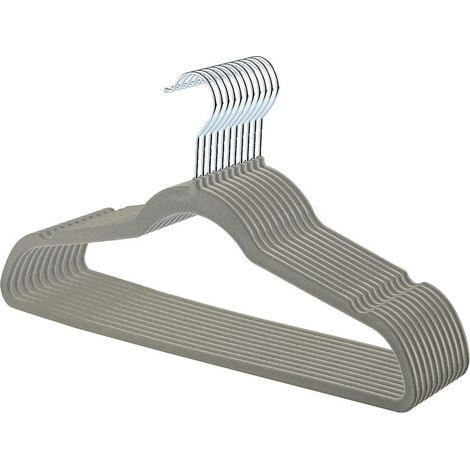 Cintres, lot de 10 cintres en velours (gris)