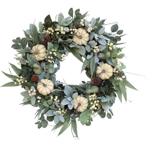 Guirlande Artificielle - Couronne Végétale Ronde 45 cm - Décoration Porte Mur Fenêtre - Automne Printemps Été - 1 Pièce (1/3)