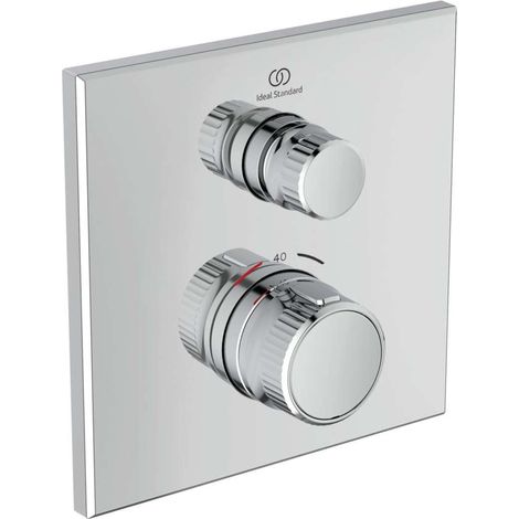 Ideal Standard - Ceratherm, Miscelatore termostato doccia ad incasso quadrato, Con tecnologia Navigo®, Una via, Cromato (1/5)
