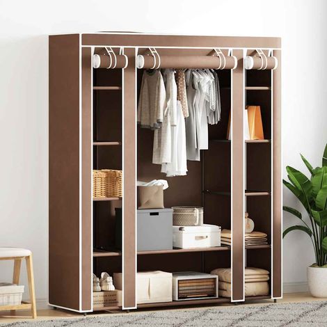 Armoire haute vitrine 1 porte réversible en bois d’ingénierie, chêne noir, 70 x 31 x 115 cm - PANGIVO (1/5)