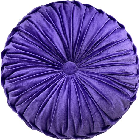 Coussin rond en velours uni, coussin citrouille, coussin rond pour salon, coussin rond pour canapé (1/5)