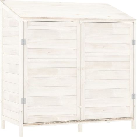 Cobertizo de jardín madera de abeto maciza blanco 102x52x112 cm vidaXL