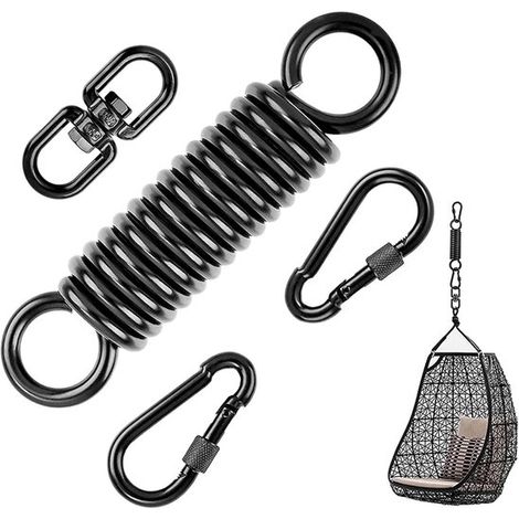 Kit di sospensione per amaca, sedia sospesa girevole con molla per sedie sospese, capacità di carico fino a 250 kg, molla di tensione in acciaio, molla a spirale per sedie sospese. (1/5)