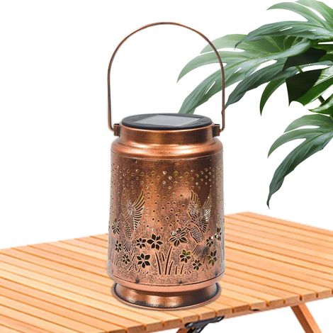 Lanterne Solaire de Jardin Extérieur - Lumière Colibri Métal à Énergie (1/5)
