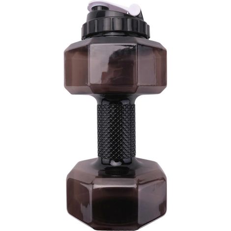 75 Oz (2,2 L) Hantelförmige Wasserflasche mit großem Fassungsvermögen, BPA-frei, auslaufsicherer Klappdeckel, Schwarz (1/5)