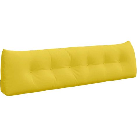 Cojín de Espalda Amarillo Claro 180 x 24 x 50 cm tela vidaXL