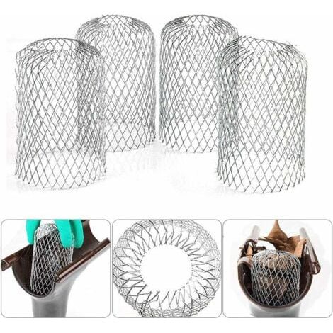 Paquete de 4 filtros de aluminio para canalones, protectores de canalones y bajantes. (1/4)