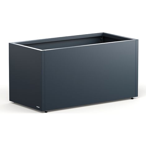 Jardinière en métal cube anthracite 100x50x50 cm – Acier revêtu par poudre – Résistante aux intempéries – Design moderne pour balcon et jardin – Herstera Garden (1/5)
