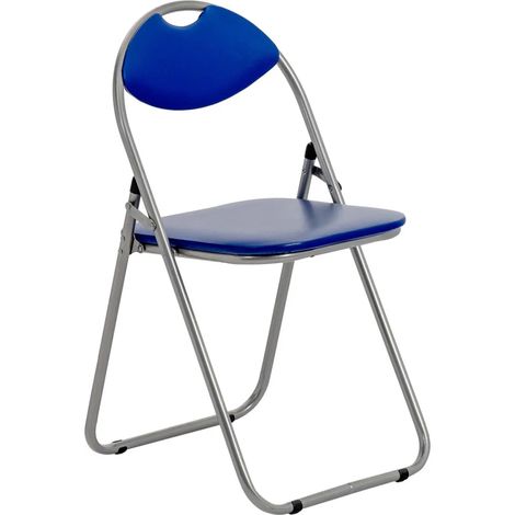 Chaise pliante rembourrée Harbor Housewares - Bleu/Argent (1/5)