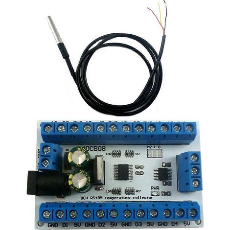 8-Kanal RS485 MODBUS RTU Temperatursensorplatine, multifunktional, 6–24 V