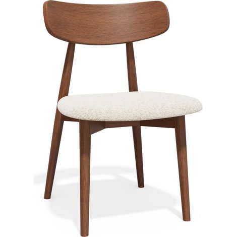 Lot de 2 chaises en bouclette crème UGO (1/5)