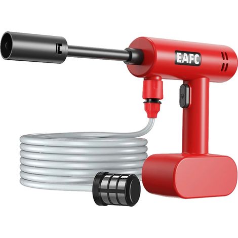 Nettoyeur haute pression, pression maximale de 800 PSI, buse rotative réglable, Rouge, Alimenté par batterie (1/2)