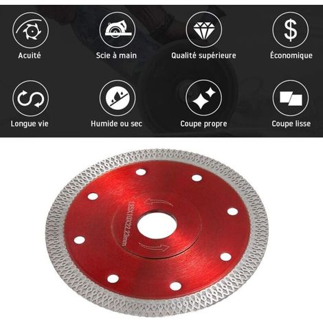 Disco diamantato da 125 mm per tagli di precisione a secco e a umido, disco diamantato professionale per piastrelle, granito, ceramica, marmo, calcare, legno (125 mm rosso) - AIMOONSA (1/4)