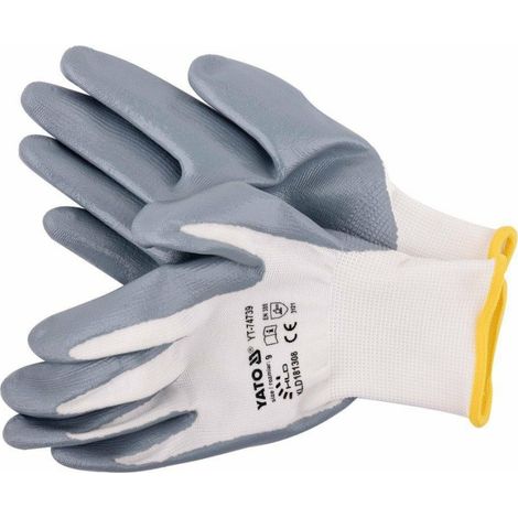 Gants de travail blancs résistants à l'huile 9 YT-74739 Yato