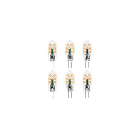 G4 LED-Lampe 12V 2W Warmweiß 3000K, 200lm, entspricht einer G4 10W 20W Halogenlampe, nicht dimmbar, Zweistift-Sockel G4 12V LED AC/DC für Kronleuchter, Tischlampen, 6er-Pack [Energieklasse F] (1/5)
