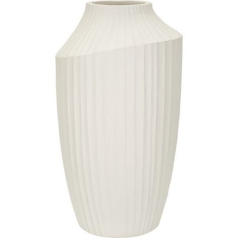 Vase Design Rainuré "Ice" 50cm Crème (1/5)