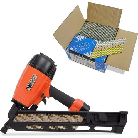 Tacwise KDH90V 2nd Fix Angled Strip Pneumatic Nail Gun Nailer + 2200 90mm Nails (1/5)