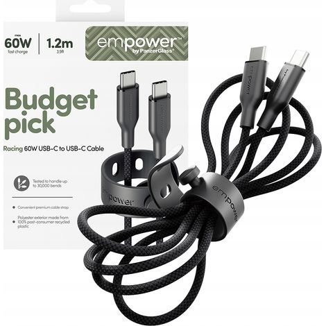 Cavo USB Type C Panzerglass - Cavo USB Type C da 1,2 m, nero, 1 pz. (1/5)
