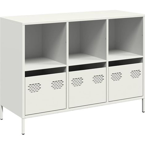 Maison Exclusive - Aparador de acero laminado en frío blanco 101,