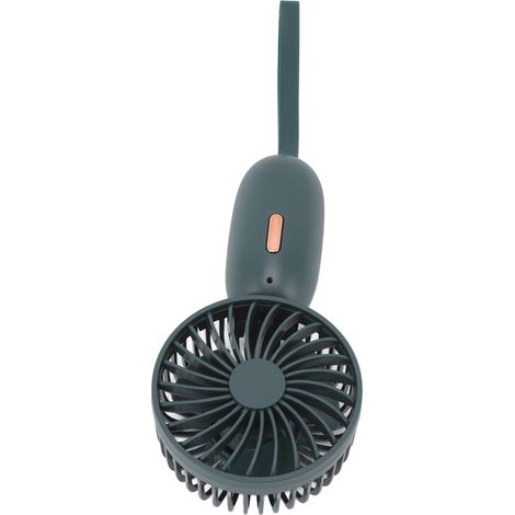 Ventilateur portable rechargeable par USB, 3 vitesses, format compact, batterie 500 mAh, puissant, idéal pour la maison, le bureau et les voyages (vert). (1/5)