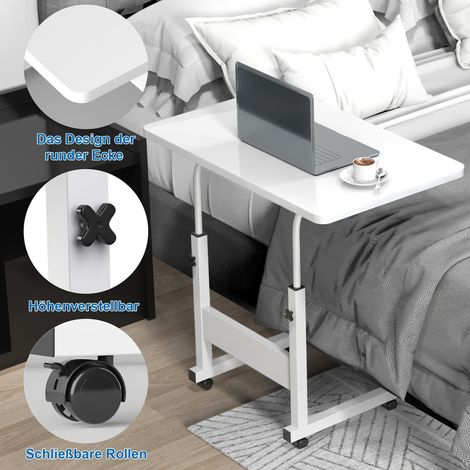 Table d'ordinateur portable mobile, table d'ordinateur portable ergonomique à roulettes, table d'ordinateur portable mobile, 80x40x62-90cm (1/5)