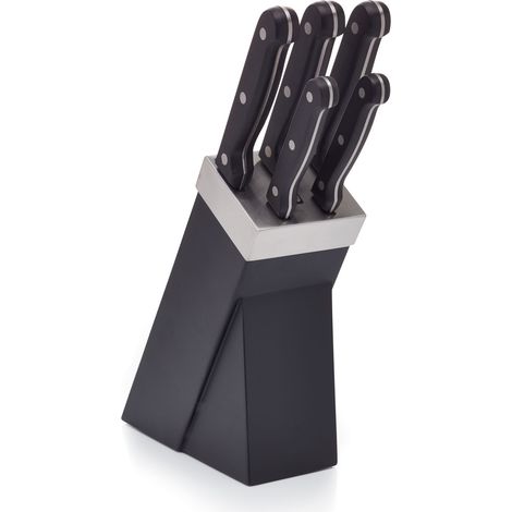 KitchenCraft KitchenCraft Set of 5 couteaux ofKitchenCraft avec support of en acier inoxydable, 3 x 20 cm, 1 x 12,5 cm et 1 x 7,5 cm