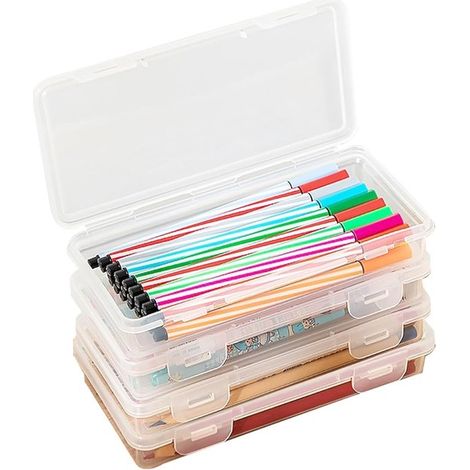 Estuche para bolígrafos - Organizador de material de oficina - 4 piezas - Transparente - Libre de BPA (1/5)