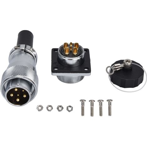 Prise aviation 6 broches, alliage de zinc, étanche WS20, 500 V CA (1/5)