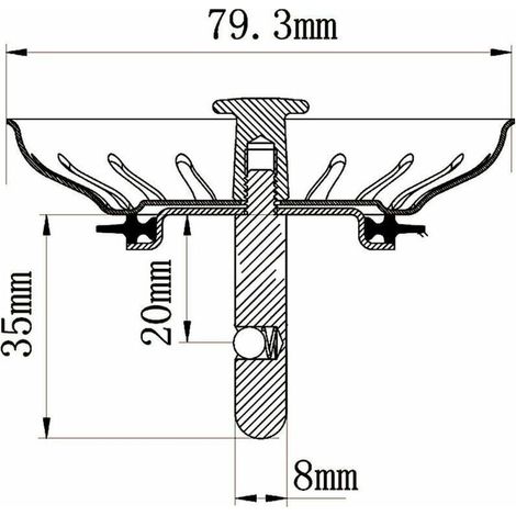Panier Pour Bonde d'Évier de Cuisine 80 mm - Crépine Universelle Acier Inoxydable, Bouchon Panier Pop-Up, - Lavable Lave-vaisselle, Ne se Bouche & Ne Déborde Pas TRIMEC