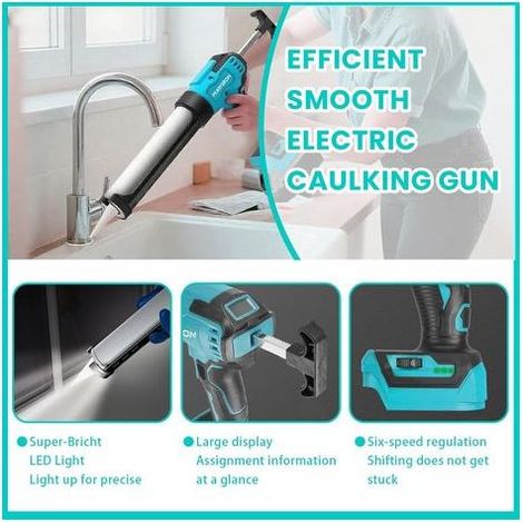 Makita 21V Akku-Kartuschenpistole, 300ml elektrische Kartuschenpresse, 6 Geschwindigkeiten, Versiegeln, Befüllen und Dosieren (Akku nicht im Lieferumfang enthalten) (1/5)
