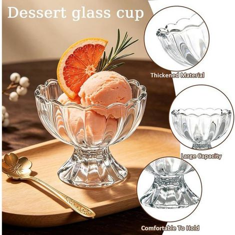 Coupes glace verre transparent 200 ml, coupelle dessert crème glacée yaourt 200 ml A VERRINE (1/5)