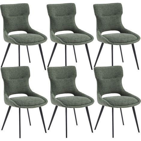 AMANDA - Lot de 6 Chaises Tissu Coloris Vert (1/5)