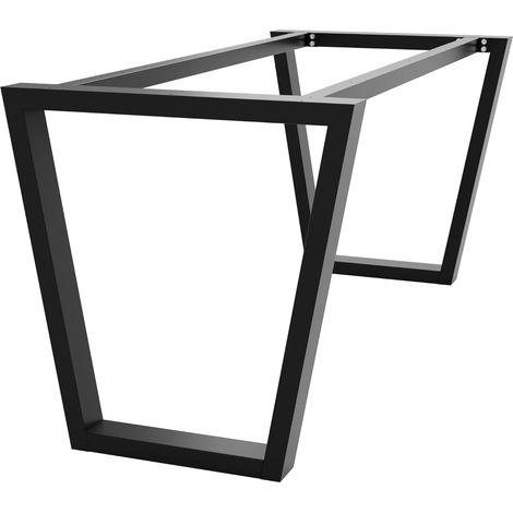 Metalltischbeine, robuste Stahltischbeine, moderne Tischbeine mit Schrauben und Bodenschonern für Büro, Wohnzimmer und Esszimmer im Industriestil, 170 x 70 x 72 cm – Schwarz (1/5)