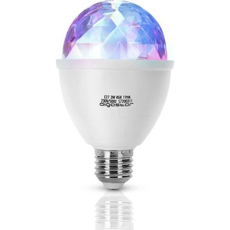 Luci Discoteca Led Lampada RGB LED Rotante a 360º E27 3W Effetto Stroboscopica