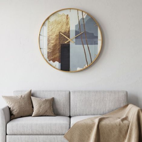 Reloj de pared 80 cm Gaby Dorado y Gris (1/5)