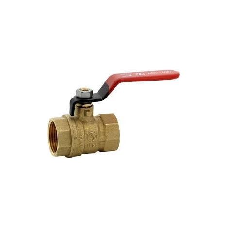 Vanne sphÃ¨re laiton titrÃ© 4MS 15S femelle femelle BSP poignÃ©e rouge 3/4'' - Lot de 10 (1/2)