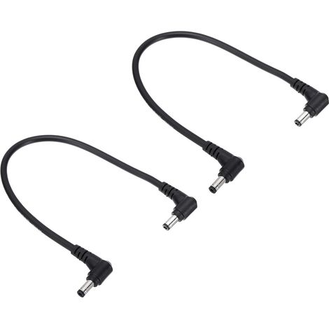 Câble d'Alimentation DC Mâle à Mâle de 1 Pied 5,5 x 2,1mm, 2Pcs Adaptateur de Fil 18AWG Connecteur d'Angle Droit à 90 Degrés pour Bande LED DVR Routeur Caméra de Surveillance (1/4)