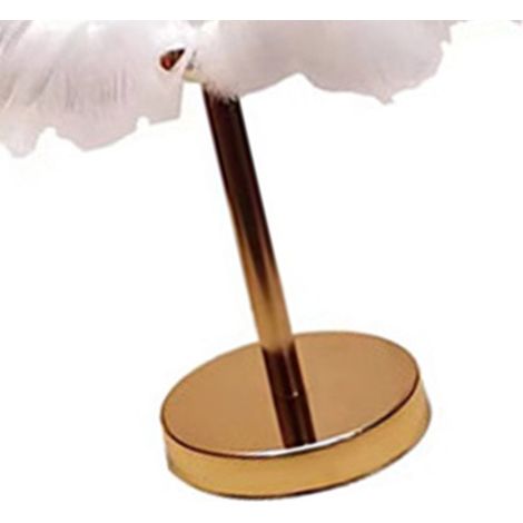 Lampe de table LED Feather avec bouton-poussoir, lumière tamisée, décorative, dorée, veilleuse de bureau ou de lit, prise UE type 2 (1/4)
