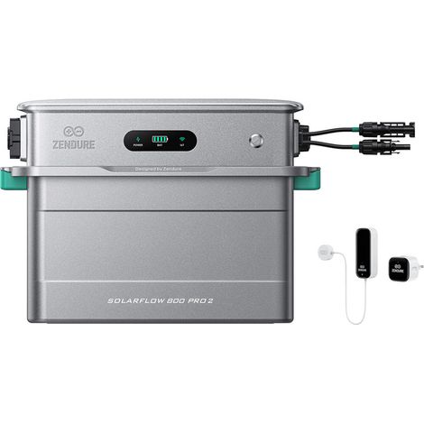 Zendure SolarFlow 800 Pro 2 – Balkonkraftwerk mit Speicher, 2640W Solar-Eingang, 1000W AC-Laden, 800W Ausgang, KI-Energiemanagement, mit Smart Meter D0