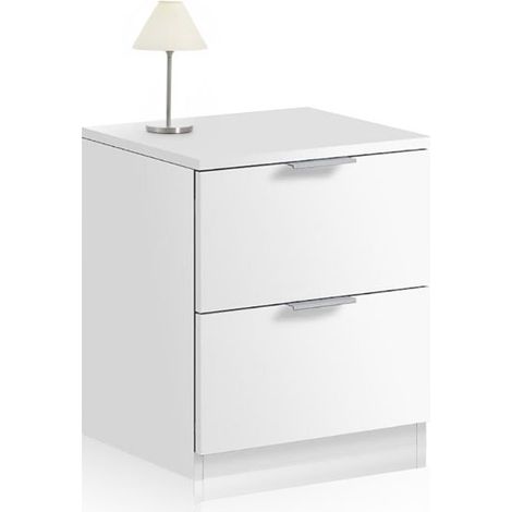 Mesita de noche de 2 cajones versátil 38x45 cm Andra Blanco (ancho) x 45cm (alto) (1/4)