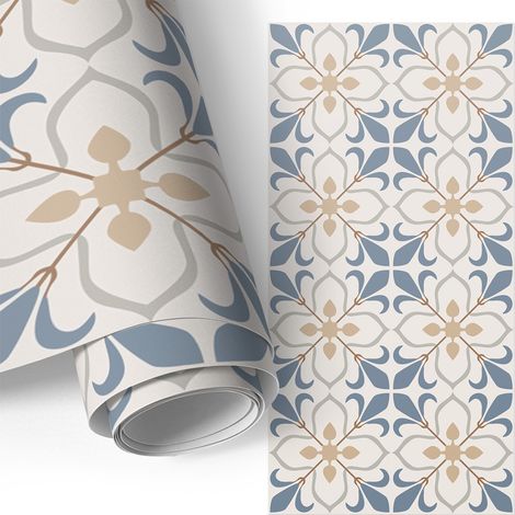 Möbelfolie - Klebefolie für Möbel - Selbstklebende - Deko-Folie für Küche Schrank Tisch & Fensterbank - Retro-Blumen 75x150 cm