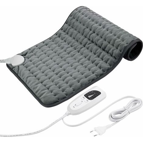 Coussin Chauffant, Couverture Chauffante Humide et Sec pour Dos, Cou, Épaules, Abdomen avec Contrôleur, Flanelle Douce Gris Foncé, 76 X 40 cm (1/5)