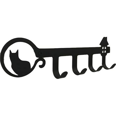 Porte Clef Mural, Range Clé Mural,accroche-clés polyvalent,PatèRe Murale Avec 4crochets,Pour EntréE, EntrepôT, Salon, Couloir, Cuisine et Bureau. (1/4)